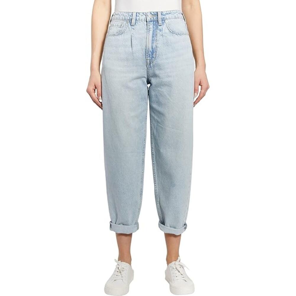 OAT New York Luxury Clothing Basic High Rise Denim Jeans Light Wash Blue Sz 2/26